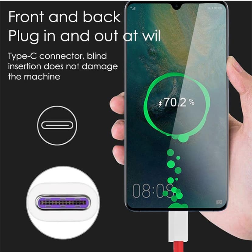 Jaikson™ 20w Turbo Mobile Charger Adapter with Type-C Charging Cable for Dash, WARP, Dart, Flash VOOC| Compatible with One Plus, Oppo,Realme,Xiaomi,Redmi,Vivo, Poco,Motorola, Samsung,Infinix Phones view 5