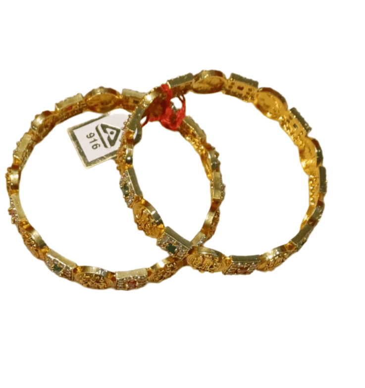 Gold Plated Copper Bangle Set for Women and Girls (Pack of 2) view 2