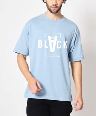 SCOTT FINCHER Men's Premium Cotton blend Short Sleeve T-Shirt with "The Black" Graphic in White : AA(ARN)LBLUE_01
