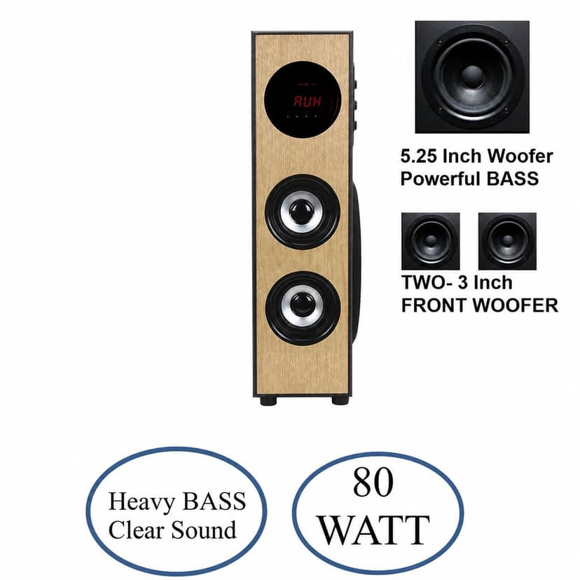 Dynamic Home Theater Single Tower Speaker 5.1 Home Cinema, Tower Speaker, Soundbar Multimedia, Bluetooth, USB, AUX, Bluetooth TOWER view 6