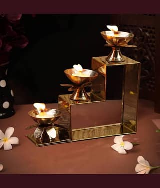 ServDharm Brass Table Diya - Pack of 1