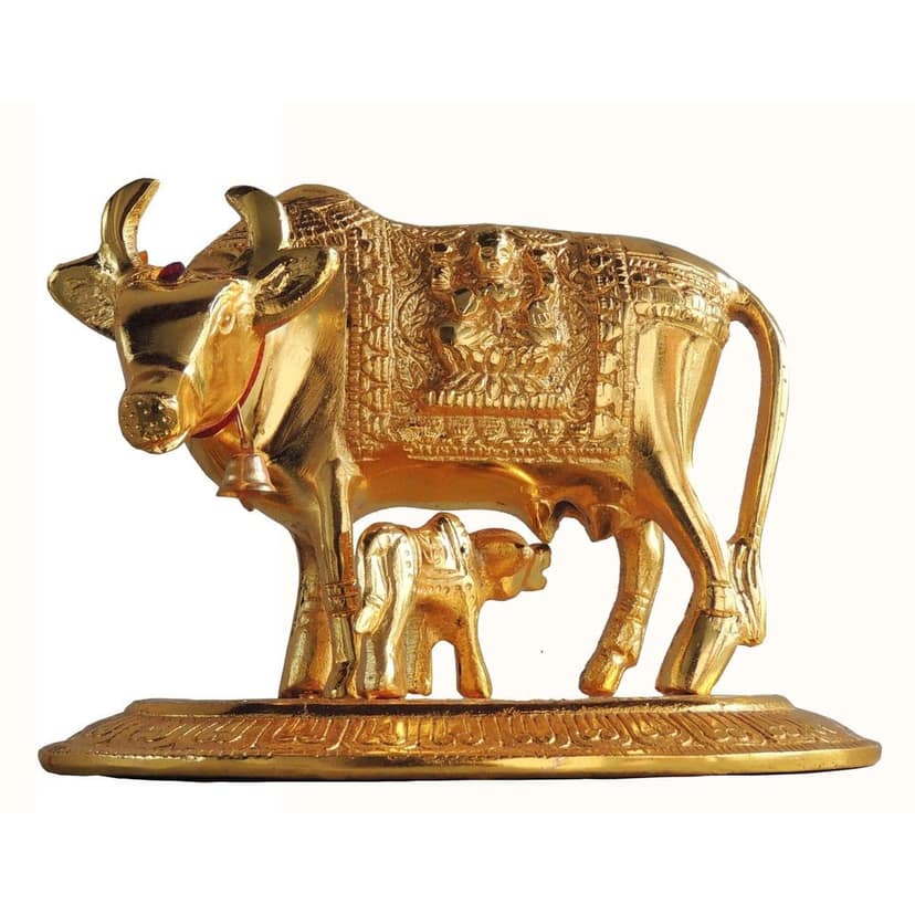 Aluminium Cow Statue ? Antique Silver Finish Showpiece, Height : 5 Inch (ASMAS217 G) view 2