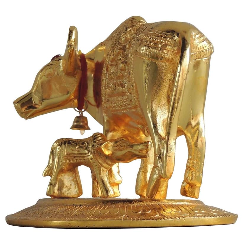 Aluminium Cow Statue ? Antique Silver Finish Showpiece, Height : 5 Inch (ASMAS217 G) view 3