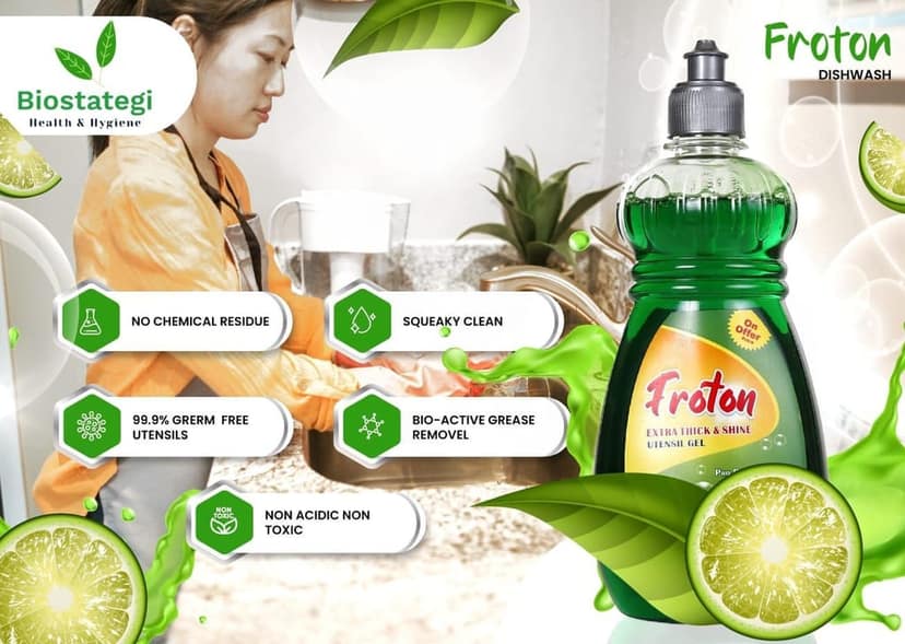 Froton Dishwash Liquid Green Lemon 500ml Pack of 5 view 3