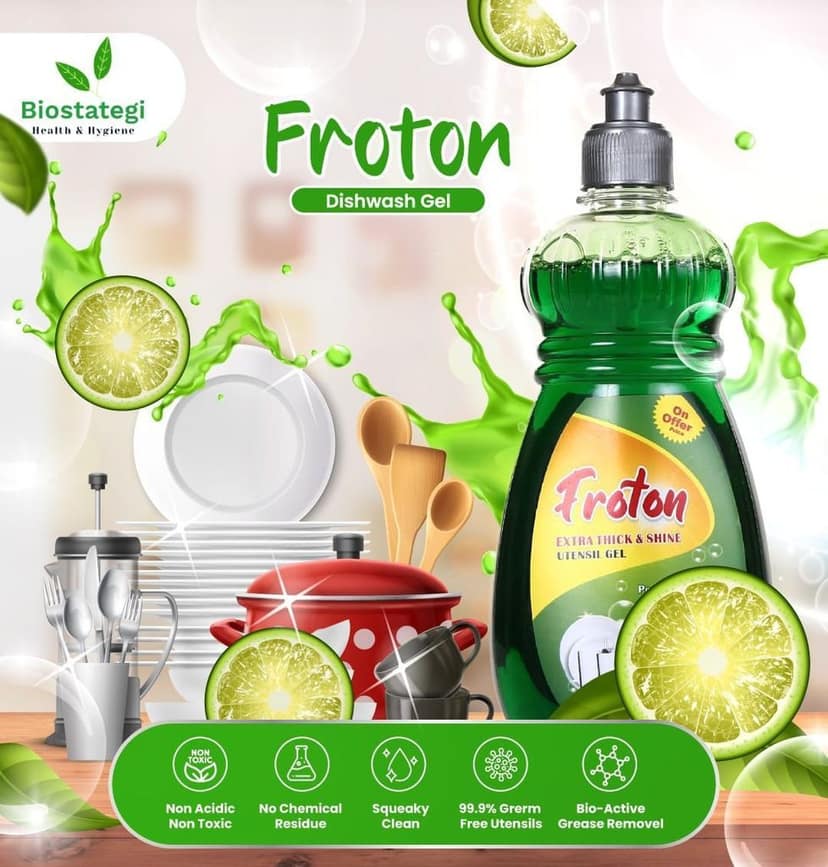 Froton Dishwash Liquid Green Lemon 500ml Pack of 5 view 5