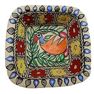 PALAK SAXENA Madhubani Painted Paper Mache Bowl Multicolor for Multipurpose