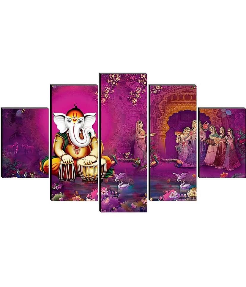 Saf Lord Ganesh Ji Religious Wall Hanging Framed Painting