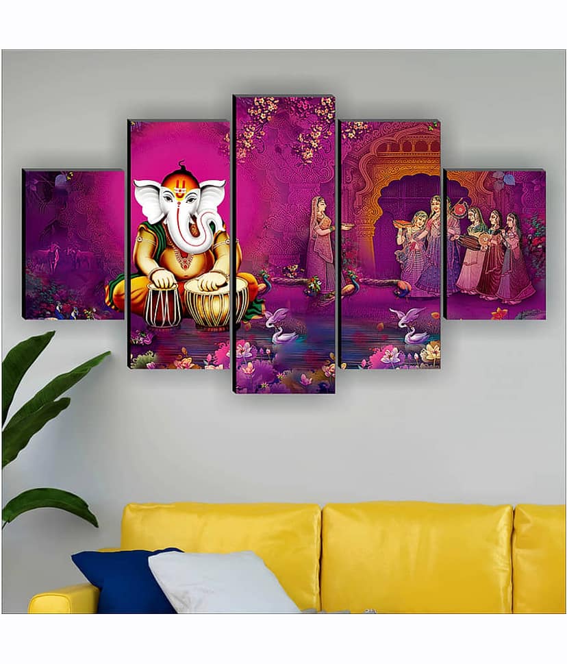 Saf Lord Ganesh Ji Religious Wall Hanging Framed Painting view 2