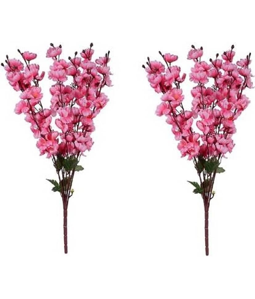 Green plant indoor Orchids Pink Artificial Flowers Bunch - Pack of 2 view 2