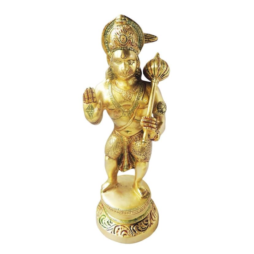 Brass Hanuman Ji Showpiece - Classic Home Decor Statue, Height : 13 Inch (BSMAS1141 B) view 2