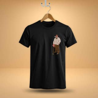 Trishoolin Retro Gentleman Anime Theme T-Shirt | Design 40012MB | Cotton Regular Fit | Crew Neck / Round Neck Half Sleeve | Pack of 1