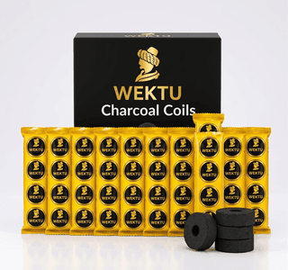 WEKTU Ultimate Tobacco-Free Shisha Experience Hub - Pure Herbal Multi-Flavor Hookah Materials Combo with Long-Lasting Coconut Charcoal & Heat-Shield Foil Pack