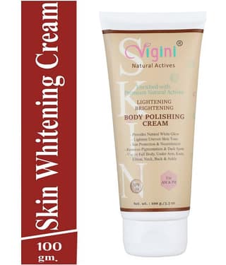 Vigini Skin Whitening Lightening Vitamin C & Kojic Acid Cream use with Soap Wash under arm Elbow knee Face Serum SPF 30 100 g