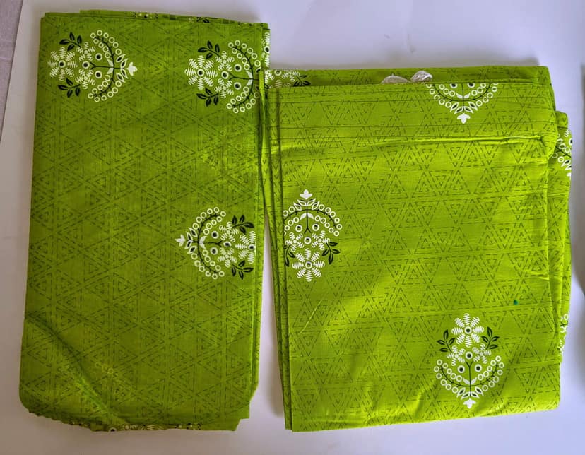 Green and Black Cotton Kurta with Gota Patti Detailing view 4