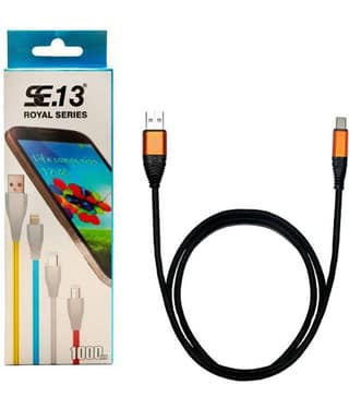 SE13 - Black 2.4 A USB Data Cable 1 Meter