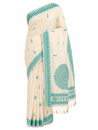 Tussar Cotton Sambalpuri Saree with Mandala Motifs
