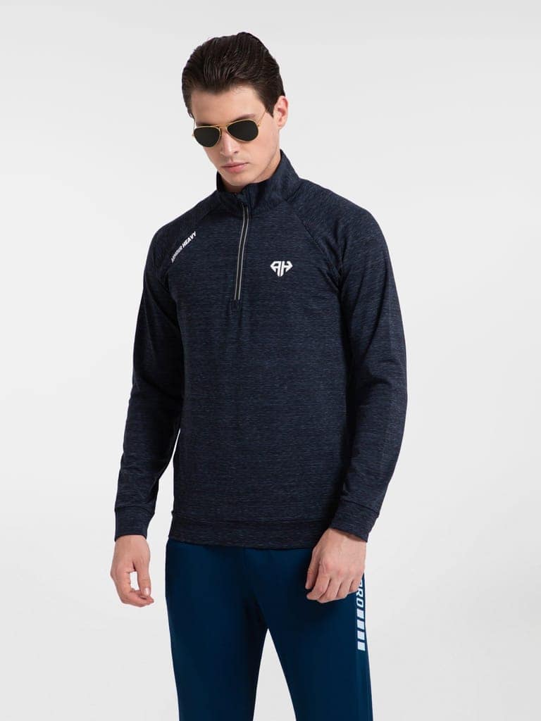 AH Quarterzip Blue Grey Mélange