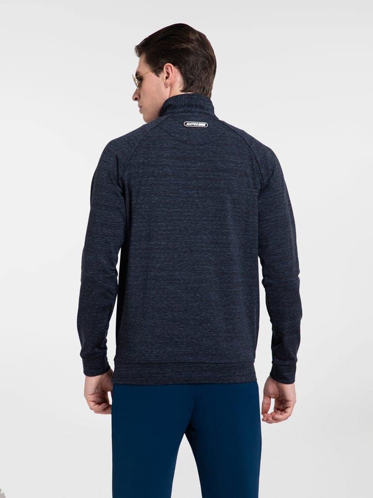 AH Quarterzip Blue Grey Mélange view 3