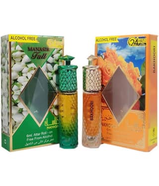 MANASIK FULL & BAKHOORI Concentrated Attar Roll On 6ml . ( COMBO SET )