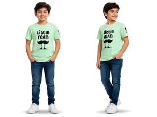 KUCHU Unisex Tshirt | Made of Super Combed Cotton-Modal Natural Fiber Better Than 100% Cotton| Soft & Breathable Fabric| Unique Digitally Printed Design |Vibrant Colour | Little_Man