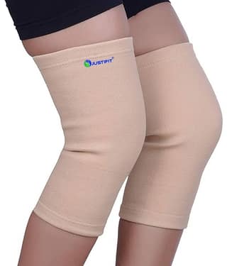 JUSTIFIT Unisex Sports Knee Supports Pair of 1 Beige ( S - Size )