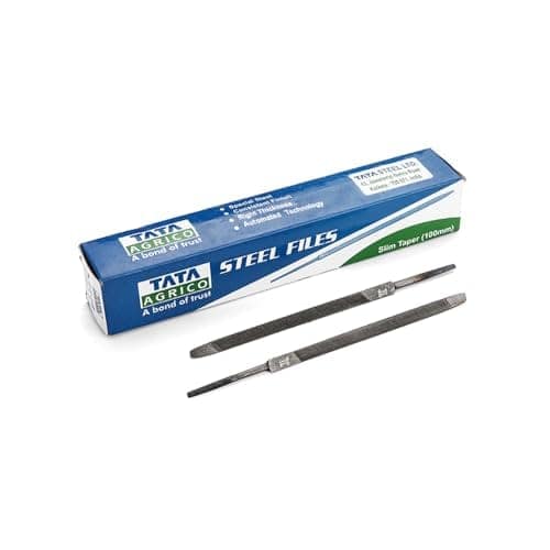 Tata Agrico Slim Taper Steel File (100mm) | Precision Hand File for Metalworking, Sharpening, Deburring & Finishing | High Carbon Steel (Set of 10) view 2