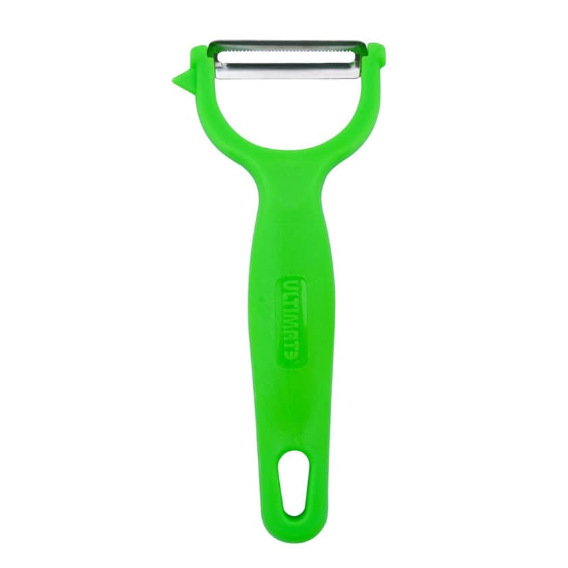SNOKE® Y Peeler , Peeler cutter , peeler for vegetables pack of 2 ( 1 2IN1 PEELER AND 1 GREEN Y PEELER )Silver color Blade with BLACK AND GREEN color Strong Plastic Handle For Better Grip. view 2