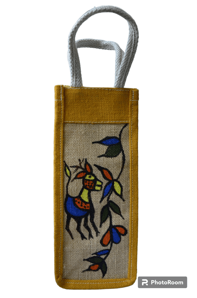 Jharcraft Jute Water Bottle Bag W. Sohrai (BG00644) view 2