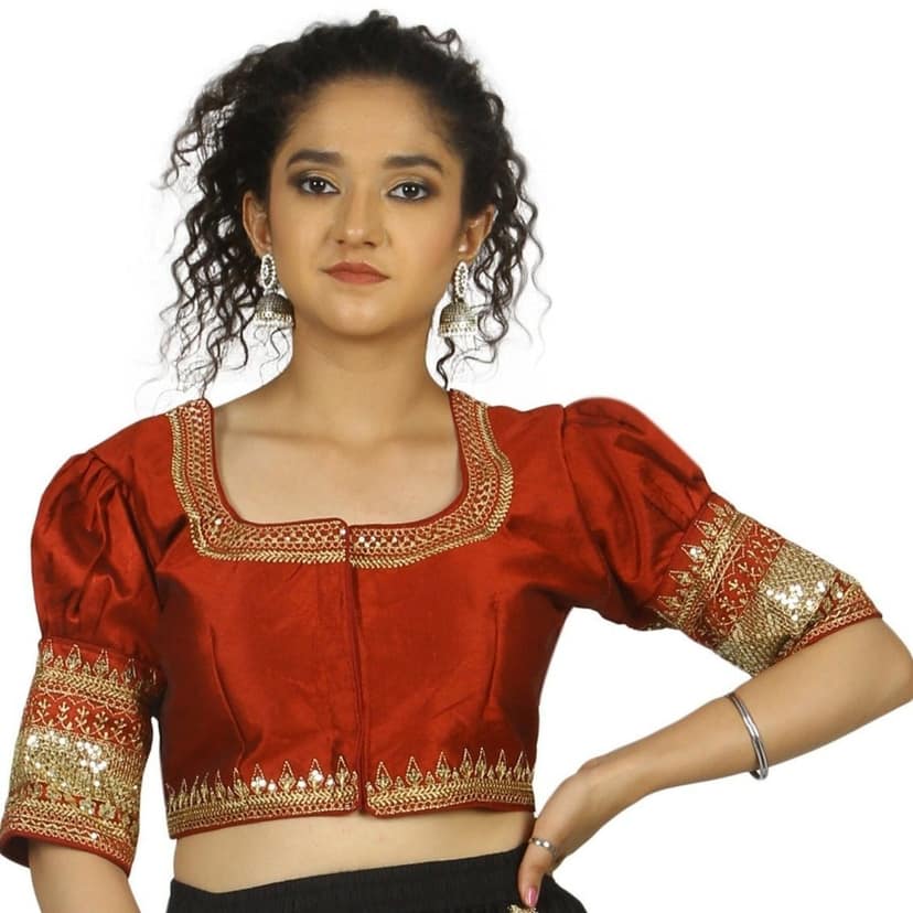 TheHangr Maroon Raw Silk Blouse - 34