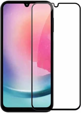 PLUGTECH Advanced Tempered Glass With Anti-Explosion 9H Hardness Edge-To-Edge Coverage Screen Guard for SAMSUNG A24