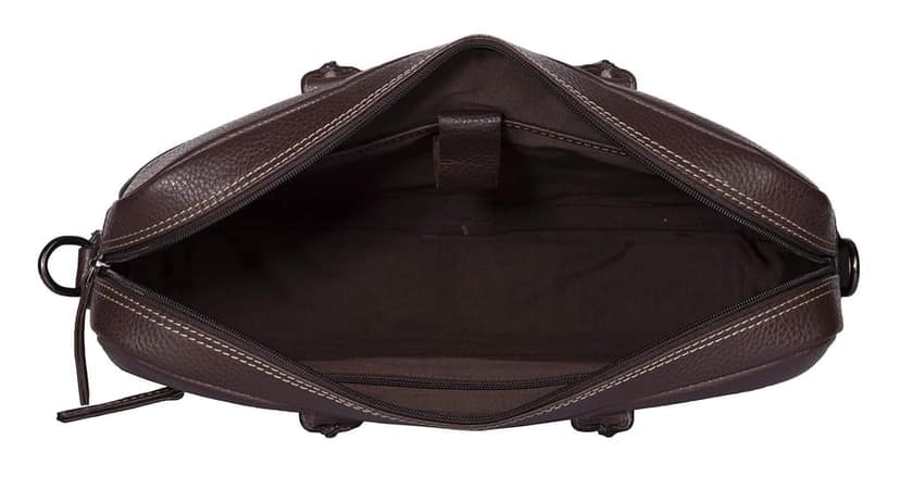 Brown Leather Briefcase - Professional Laptop Bag with Shoulder Strap view 5