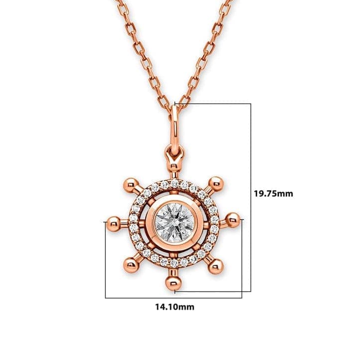 Rose Gold Steer Pendant with Chain (5 in 1 Crystal) view 6