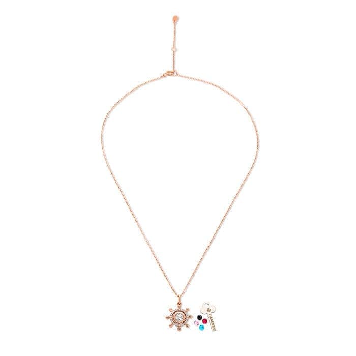 Rose Gold Steer Pendant with Chain (5 in 1 Crystal) view 7