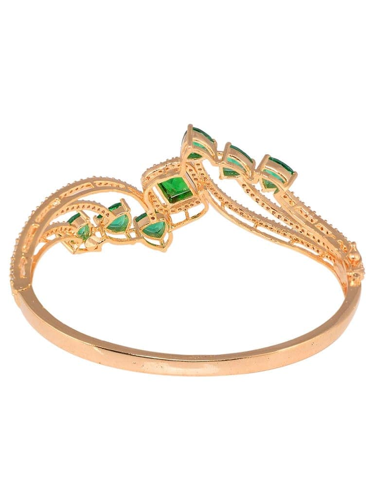 Gold plated Green AD studded handcrafted stylish Bracelet for Women & Girls view 3