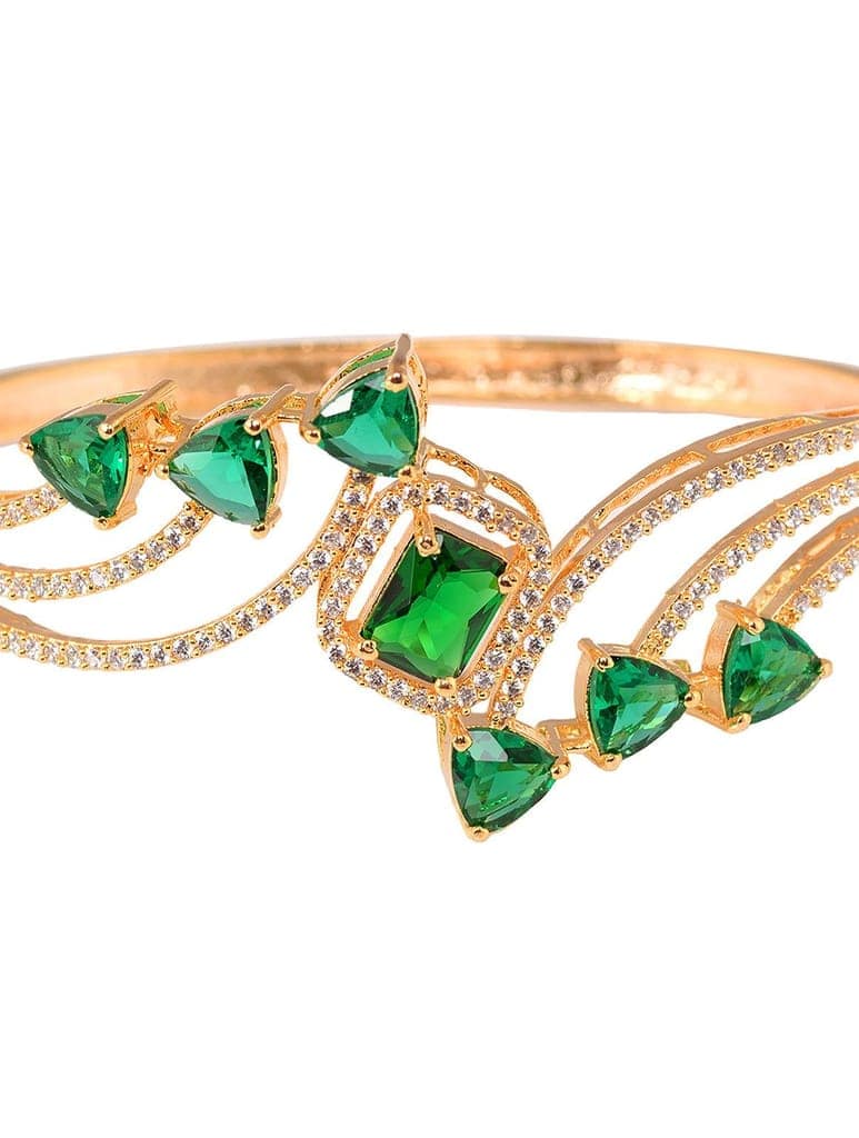 Gold plated Green AD studded handcrafted stylish Bracelet for Women & Girls view 4