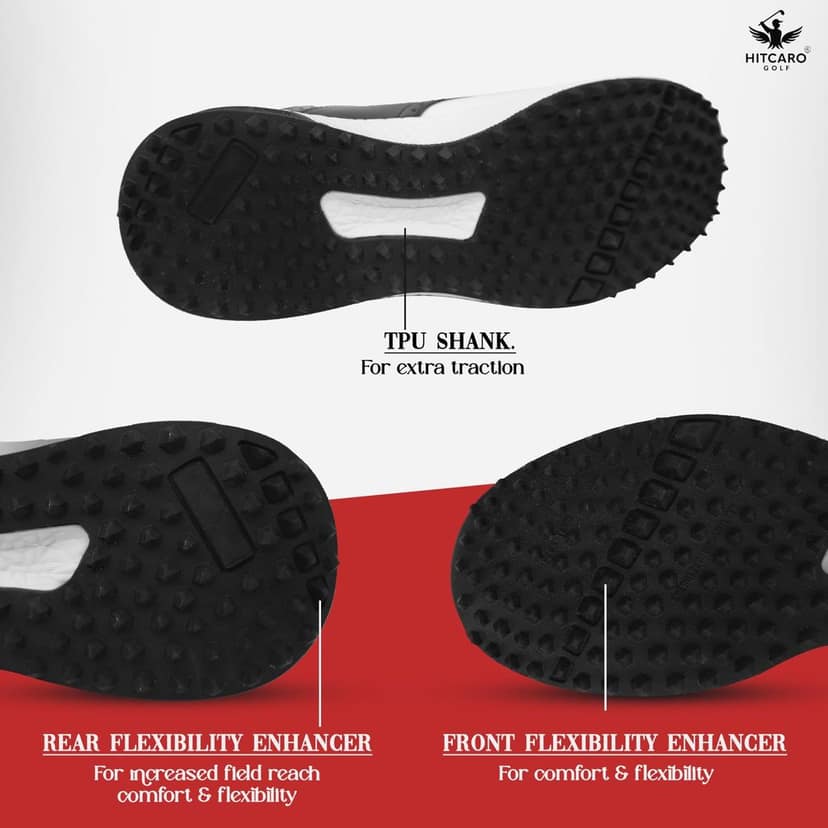 HITCARO Men Proffessional Leather Golf Shoes | Lace-Up | Phylon Sole |Waterproof | Comfortable | Breathable | Sports Shoes view 2