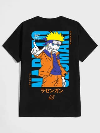SCOTT FINCHER Men's Naruto Uzumaki T-Shirt: Officially Licensed Anime Merchandise : AA(HSR)BLACK_135