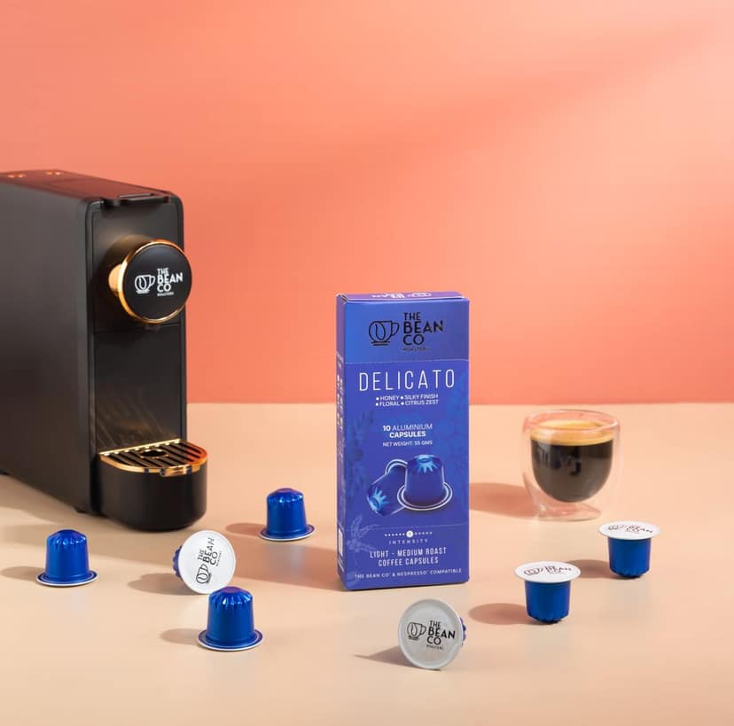 The Bean Co Roasters Delicato Aluminium Coffee Capsules | Intensity 7 | Smooth & Delicate | Light to Medium Roast | 100% Premium Arabica view 3