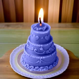 Organic Soy Wax Cake Shape Designer Candle for Decoration | Scented Aromatic Fragrance | Smoke-Free Birthday Cake Candle
