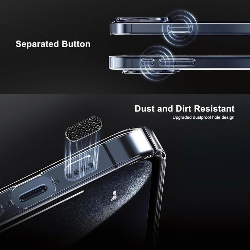 Memumi Brilliant Hard Back Cover for Apple iPhone 15 Pro Max (6.7") - Transparent view 3