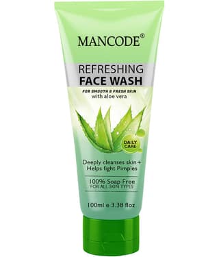 Mancode Refreshing Face Wash 100ml with Aloe Vera for Deep Cleansing & Pimple Fighting for Men & Women (Pack of 1)