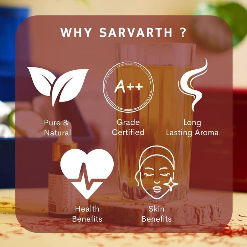 SARVARTH Finest A++ Grade 100% Natural Saffron Extract/Kesar Extract | For Food/Cuisine, Skin Care and Improved Health | Liquid Saffron 5 gm view 5