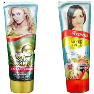 combo of facial 24k gold facial scrub mix fruit facial gold scrub