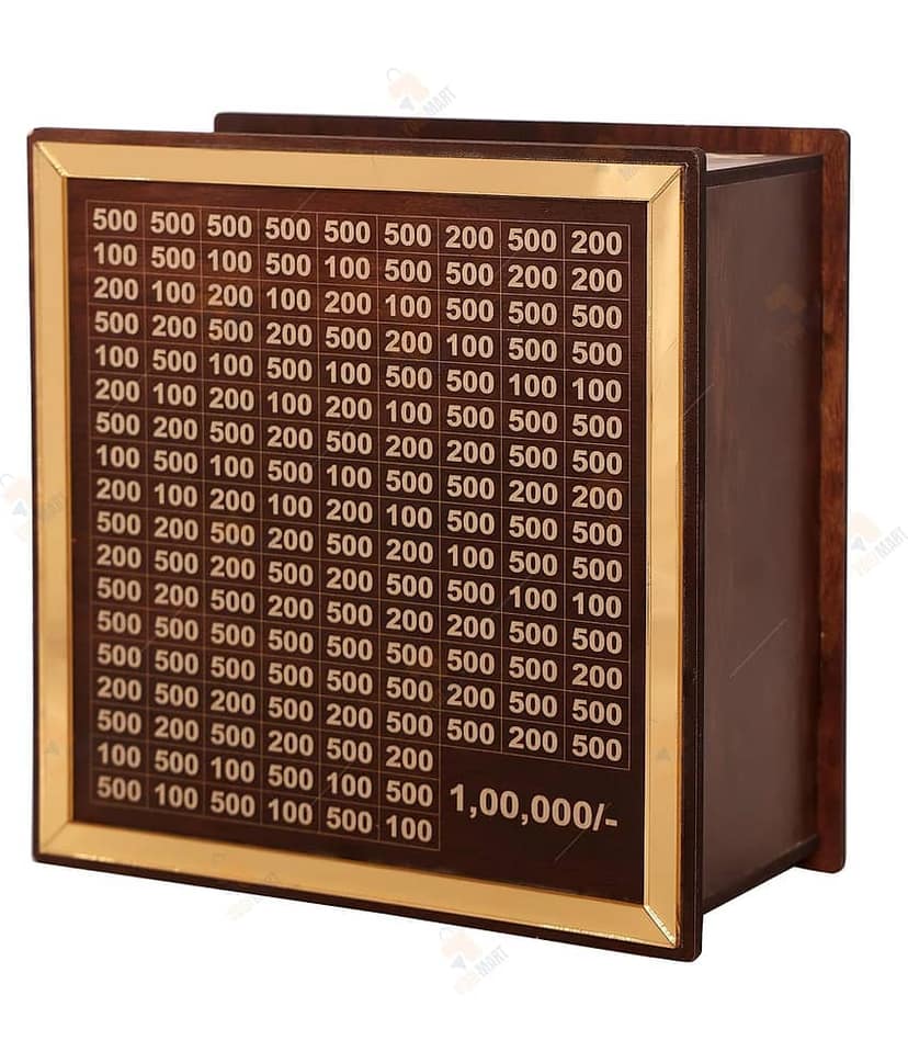 Midastra Engineered Wood Brown Madagascar Piggy Bank ( Pack of 1 )