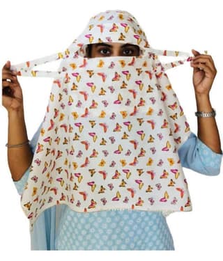 DEEPNYRA - LIVING STYLE - Off White Cotton Women's Scarf ( Pack of 1 )