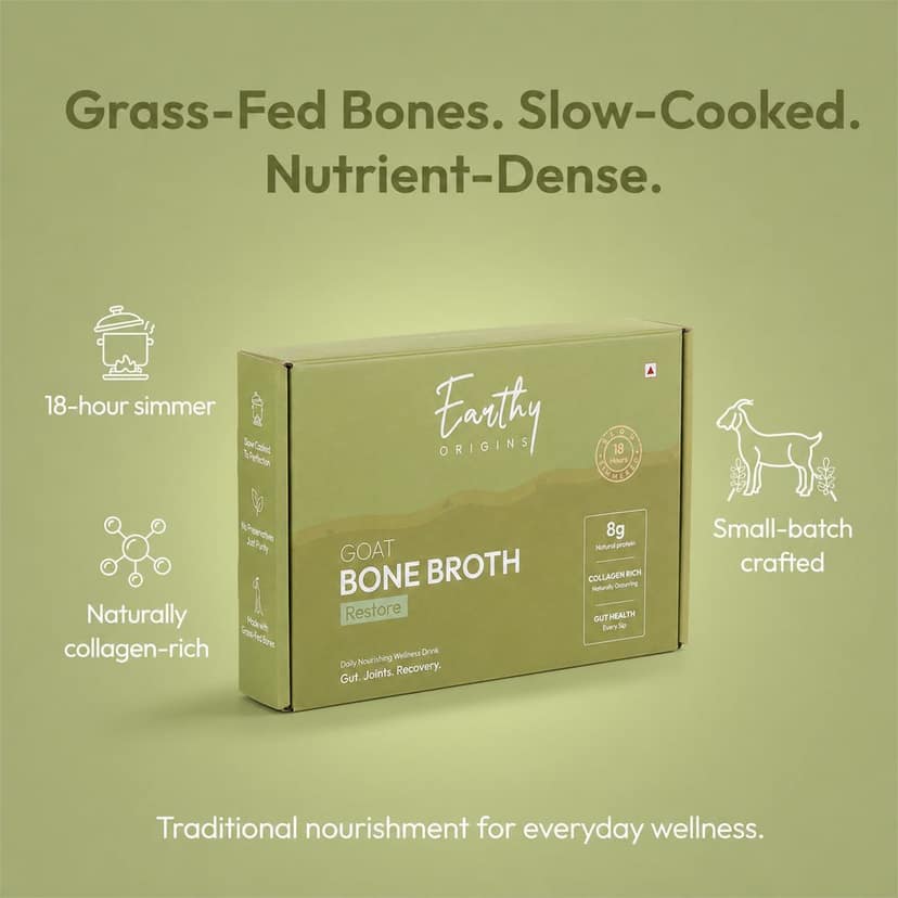 Earthy Origins Chicken & Goat Bone Broth Combo for Humans | Collagen-Rich | Ready-to-Drink | Slow Simmered 18 Hours | 10 × 150ml (1500ml) view 6