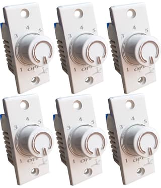 Hiru SWITCH 7 STEP - 6 PCS Chrome FAN REGULATOR for Home & Office Step-Type Button Regulator