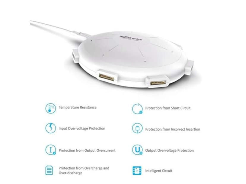 Portronics UFO USB Home Charger 6 Ports 8A Charging Station for Smartphones and Tablets view 4