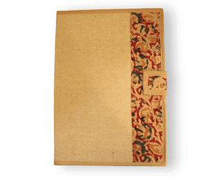 Handmade Jute File Folder with Kalamkari Fabric Border