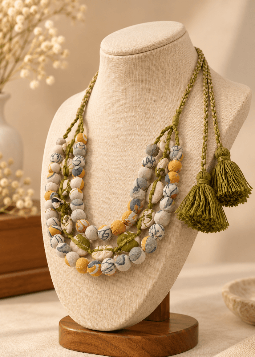 Handcrafted Three-Layer Necklace for Women for Ethnic Wear view 2